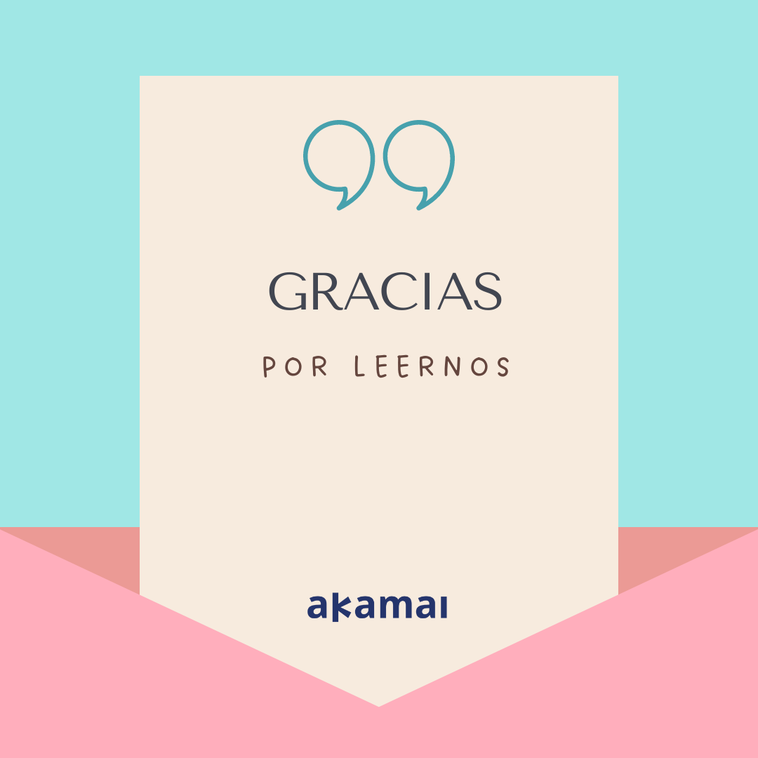 carta en un sobre. gracias por leernos. akamai a la carta